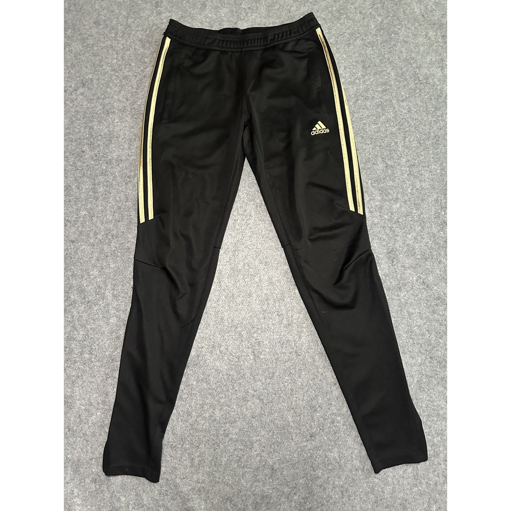 Adidas Tiro Training‎ Pants Small Black Gold 3-Stripes Climacool